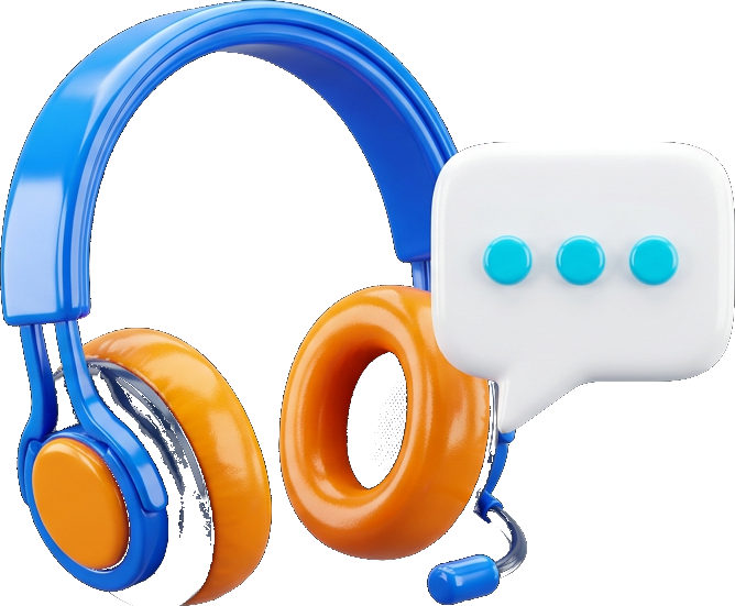 Support headset with a chat bubble